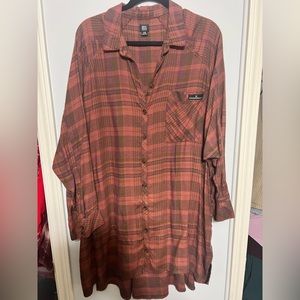 Oversized flannel button down